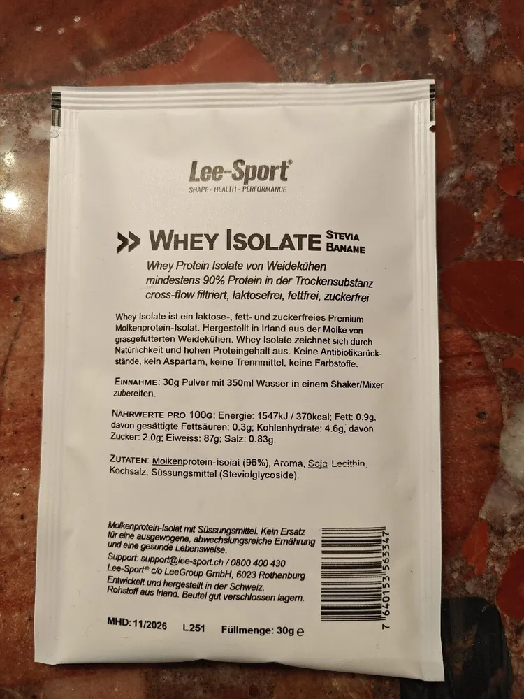 Whey Isolate Stevia Banane