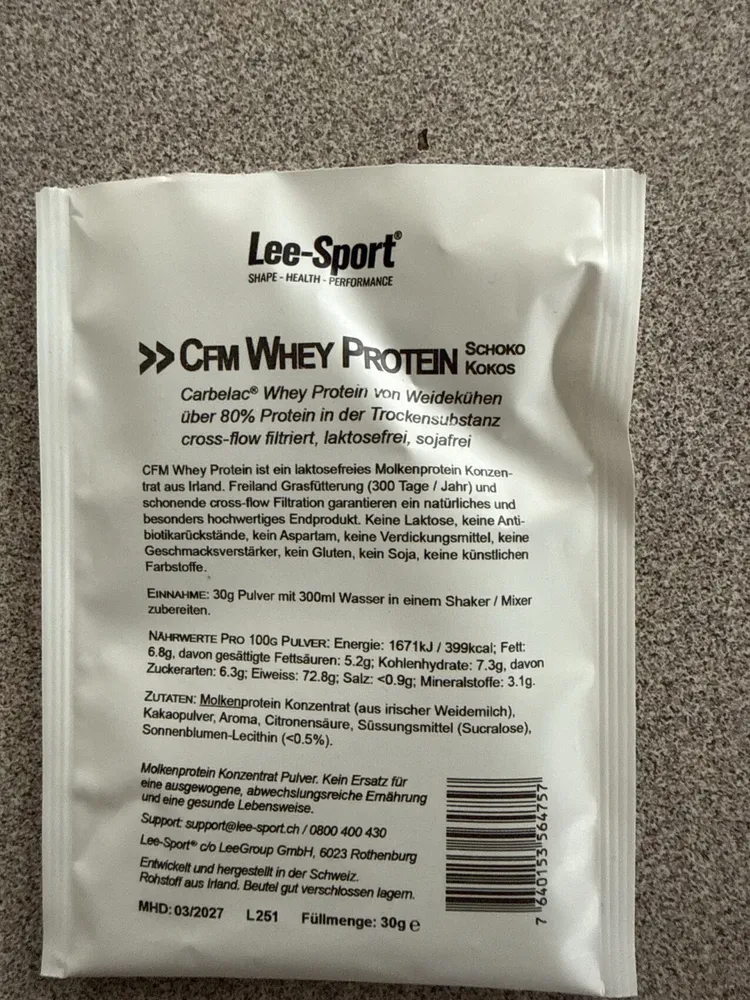 CFM Whey Protein Schoko Kokos