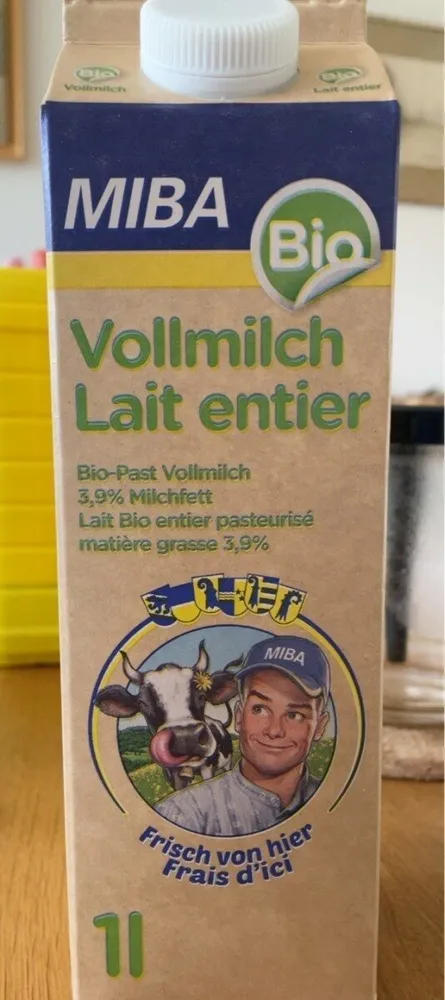 Lait entier bio