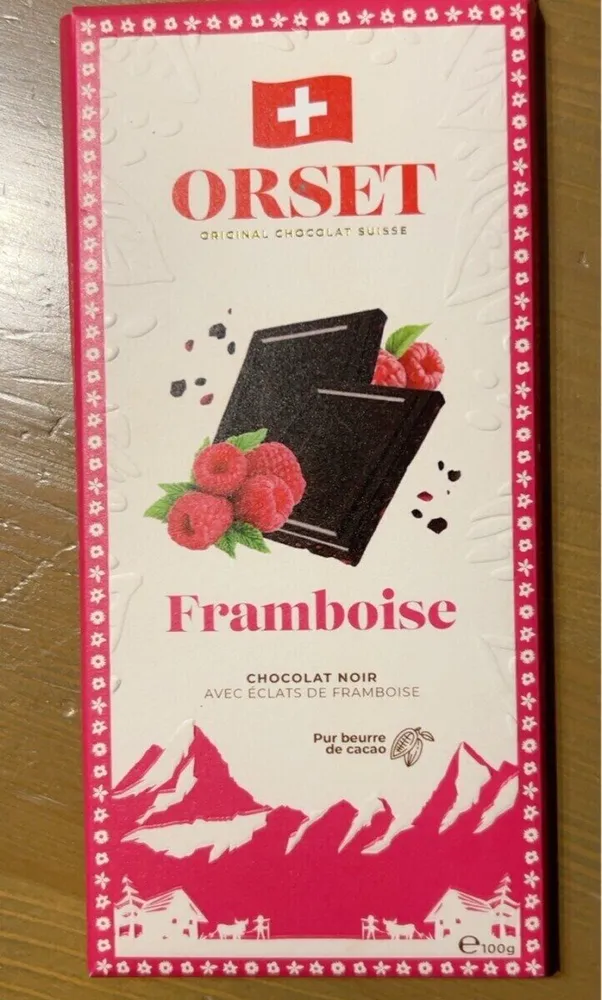 Chocolat noir aux eclats de framboise