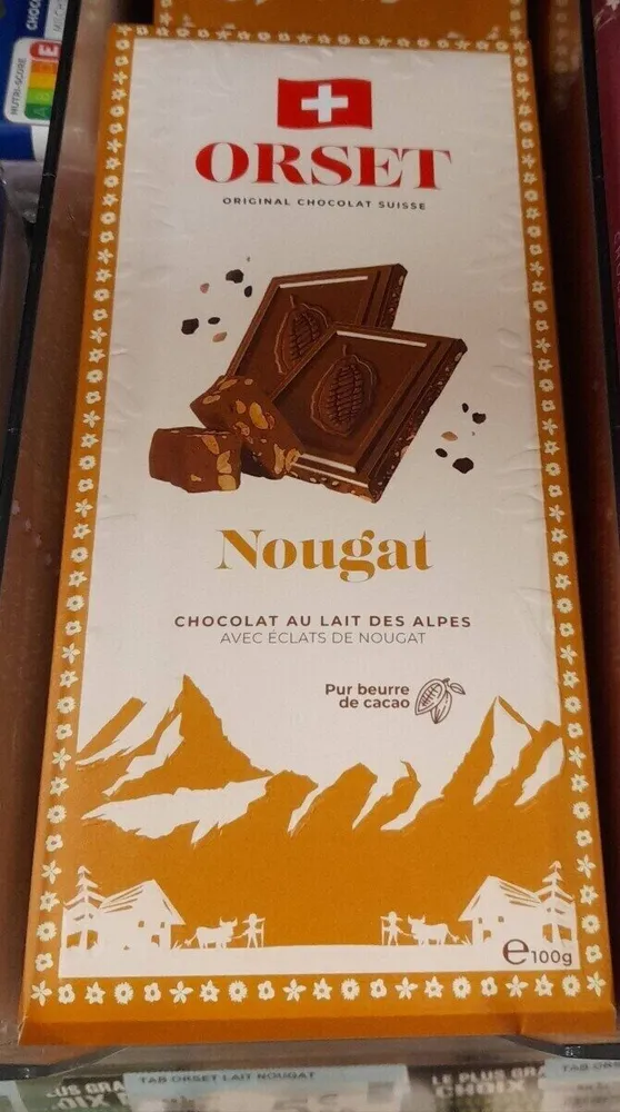 Orset chocolat au lait des Alpes nougat