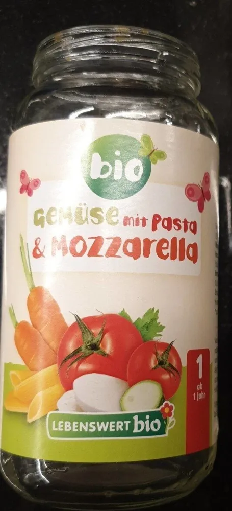 Gemüse mit pasta Mozarella