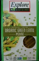 Organic Green lentil penne