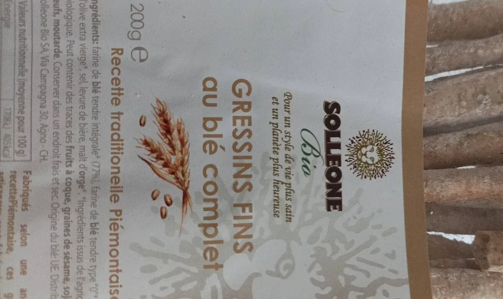 Gressins fins au blé complet