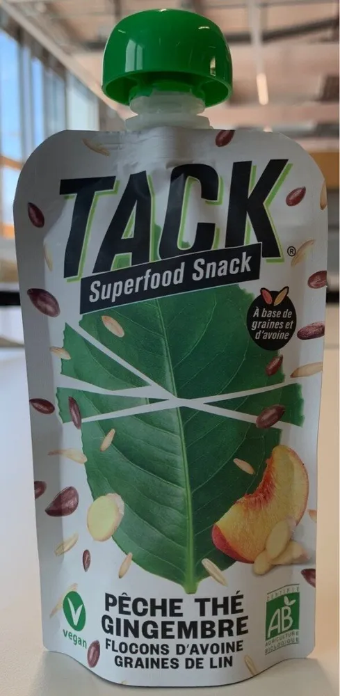 TACK Superfood Snack Pêche Thé Gingembre