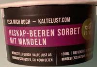 Haskap-Beeren Sorbet