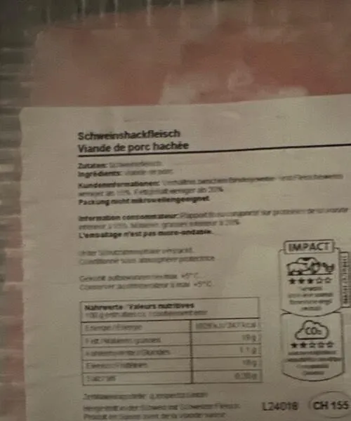 Viande de porc haché