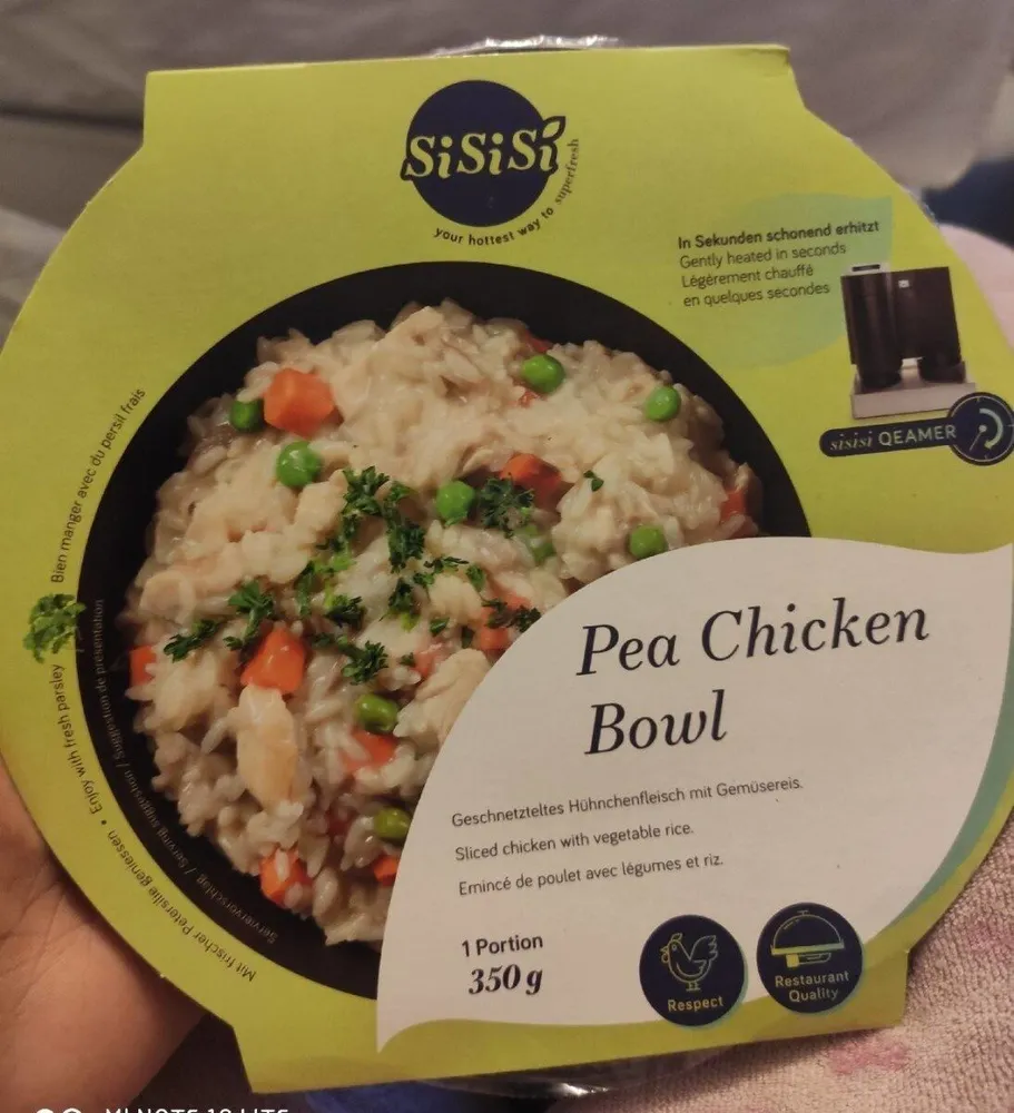 Émincé de poulet avec riz et légumes