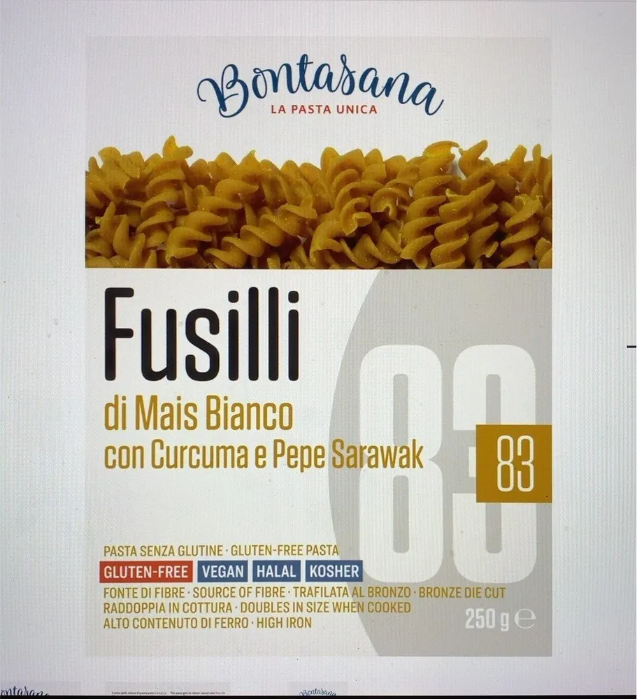 Fusilli di Mais Bianco con Curcuma e Pepe Sarawak