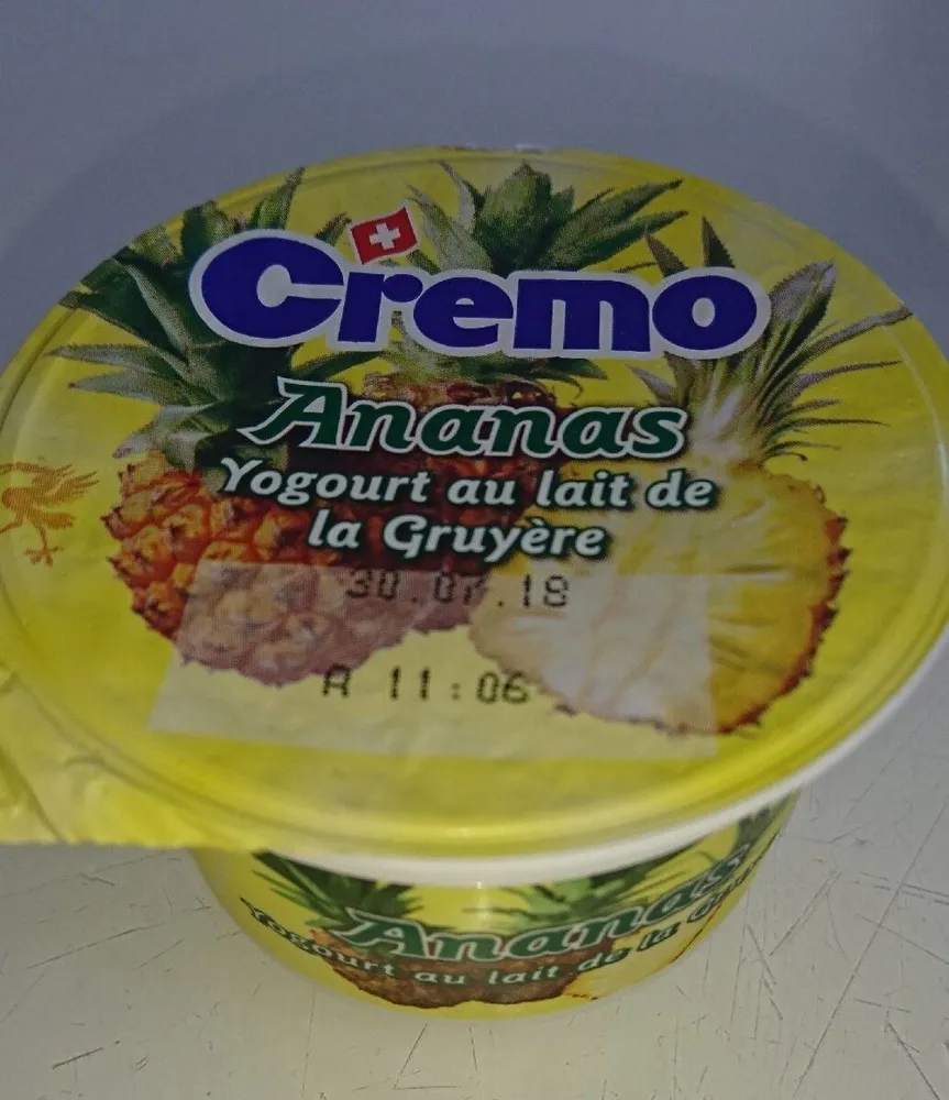 Yogourt au lait de gruyère et Ananas
