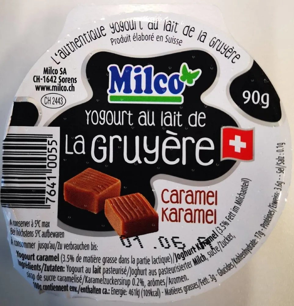 Yogourt au lait de la Gruyère caramel