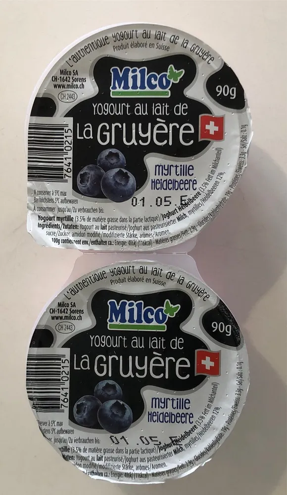 Yogourt de la Gruyère myrtille