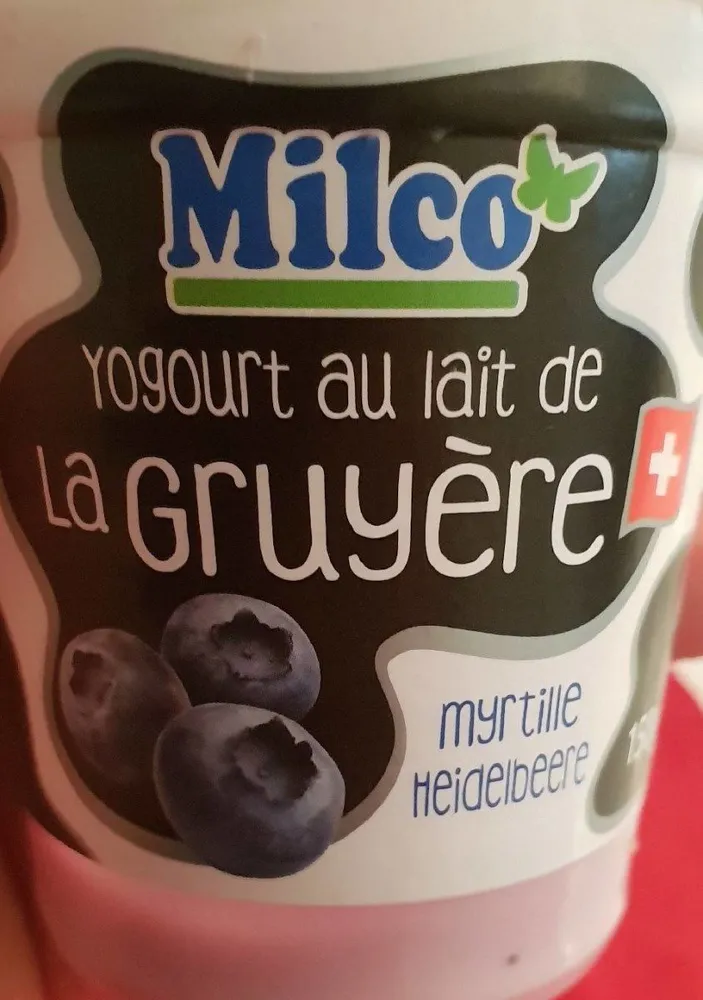Yogourt au lait de la Gruyère Myrtille