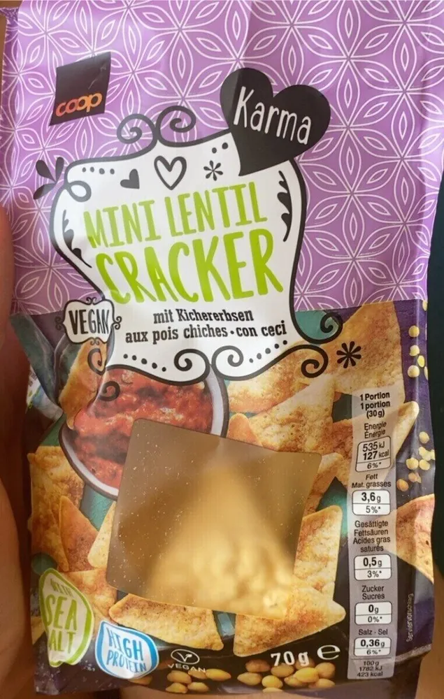 Mini lentil cracker