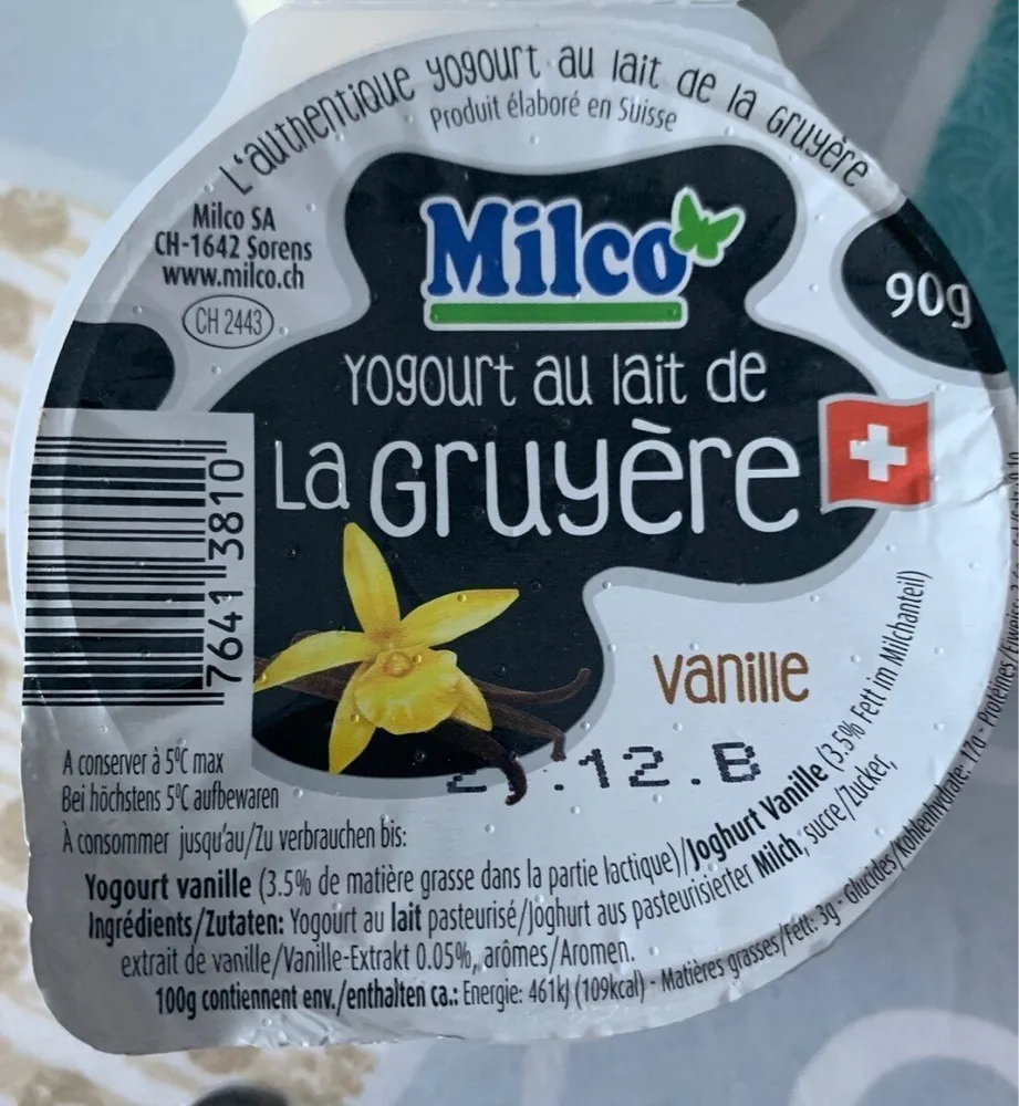 Yogourt au lait de la Gruyère