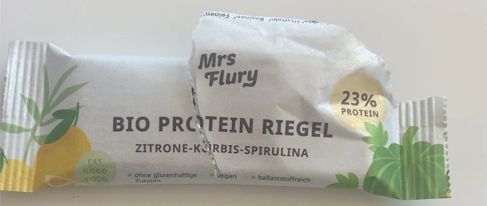 Bio Protein Riegel Zitrone-Kürbis-Spirulina