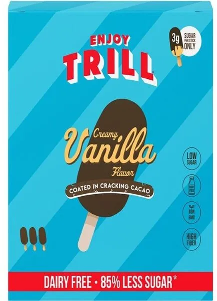 Creamy vanilla flavour coated in cracking cacao