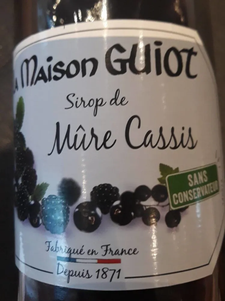 Sirop de mure cassis