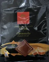 Laminas de chocolate con leche y caramelo al punto de sal