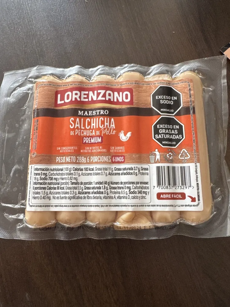 Salchichas De Pechuga De Pollo