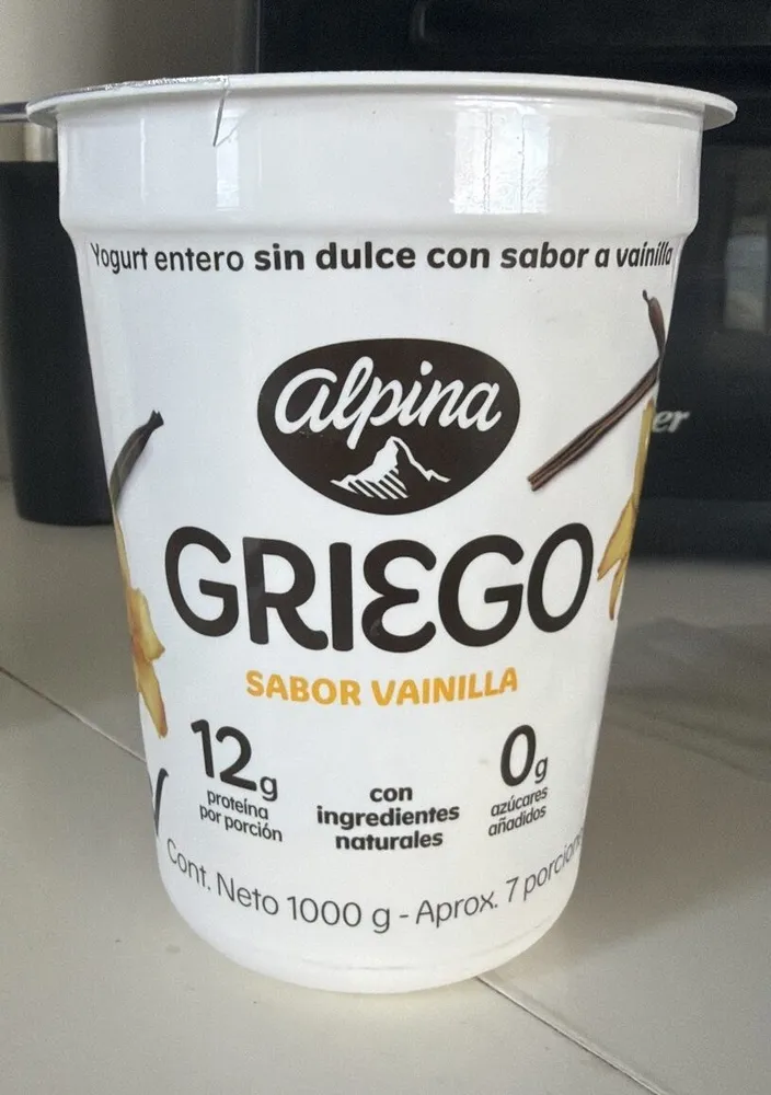 Yogurt Entero Sin Dulce Con Sabor A vainilla