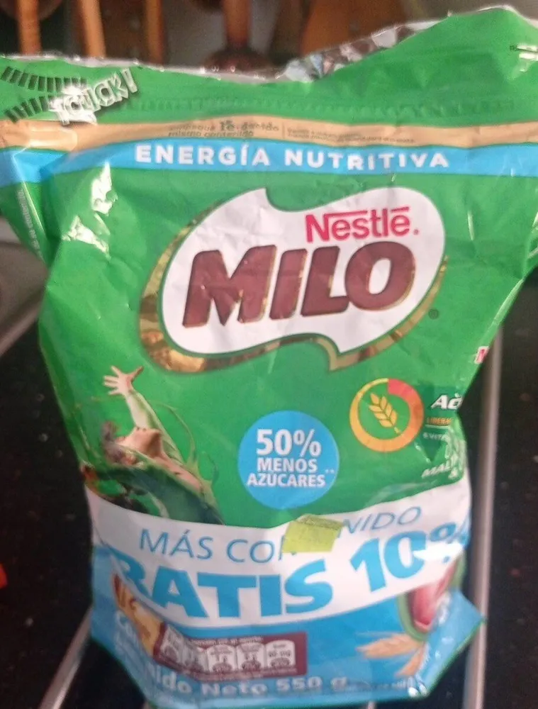 Milo menos azucar gratis 10% x 550 gr