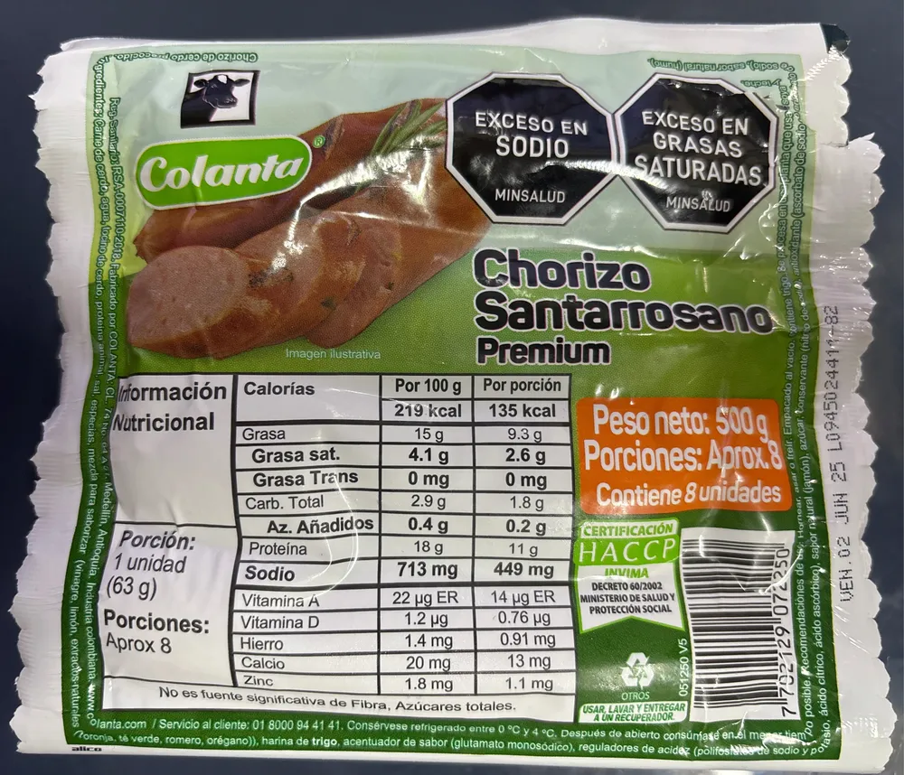 Chorizo Santarrosano 500g