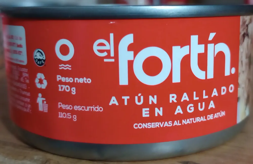 el fortín. atún rallado en agua