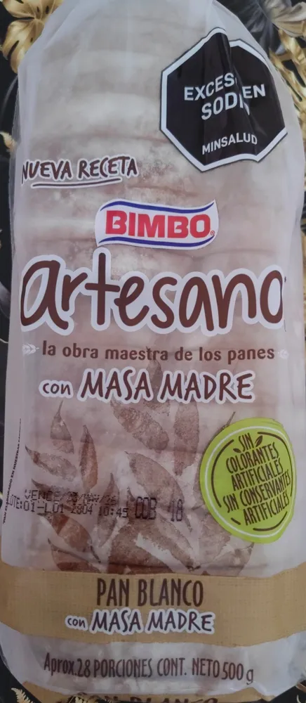Pan artesano con masa madre