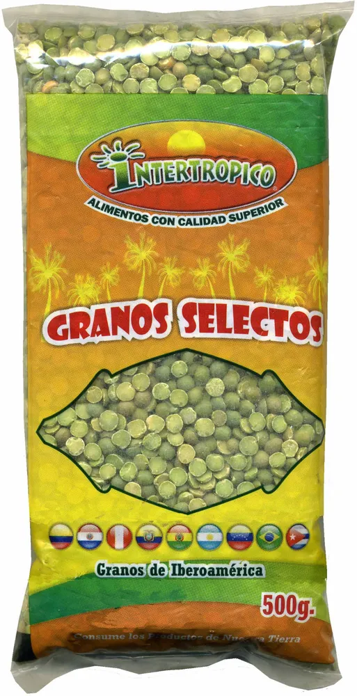 Guisantes secos verdes partidos