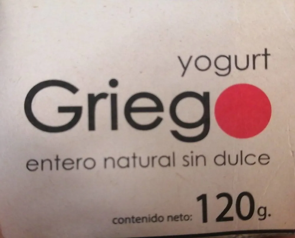 Yogurt Griego Entero Natural sin Dulce