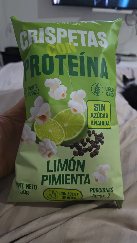 Crispetas con Proteína Limón Pimienta