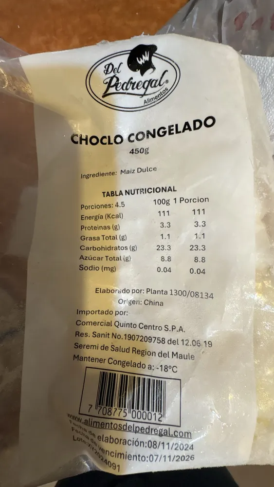 CHOCLO CONGELADO