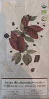 Barra de chocolate oscuro orgánico con nibs de cacao