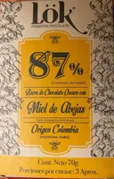 Chocolate 87% Con Miel De Abejas