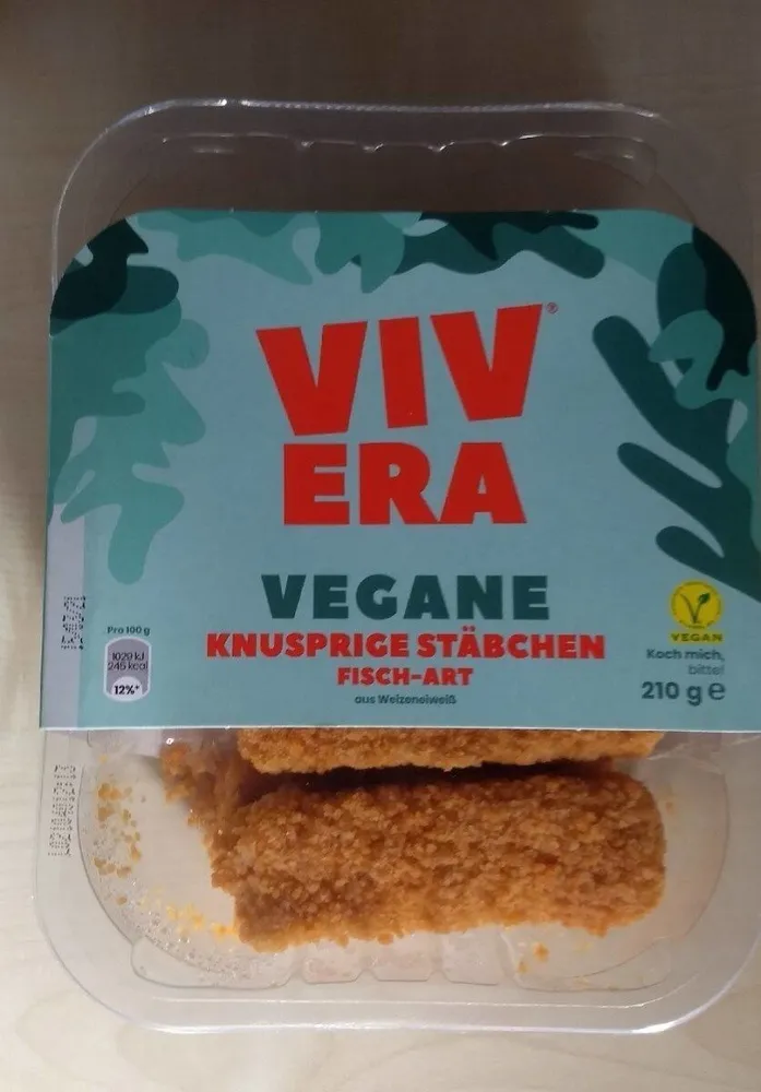 Vegane knusprige Stäbchen Fisch-Art