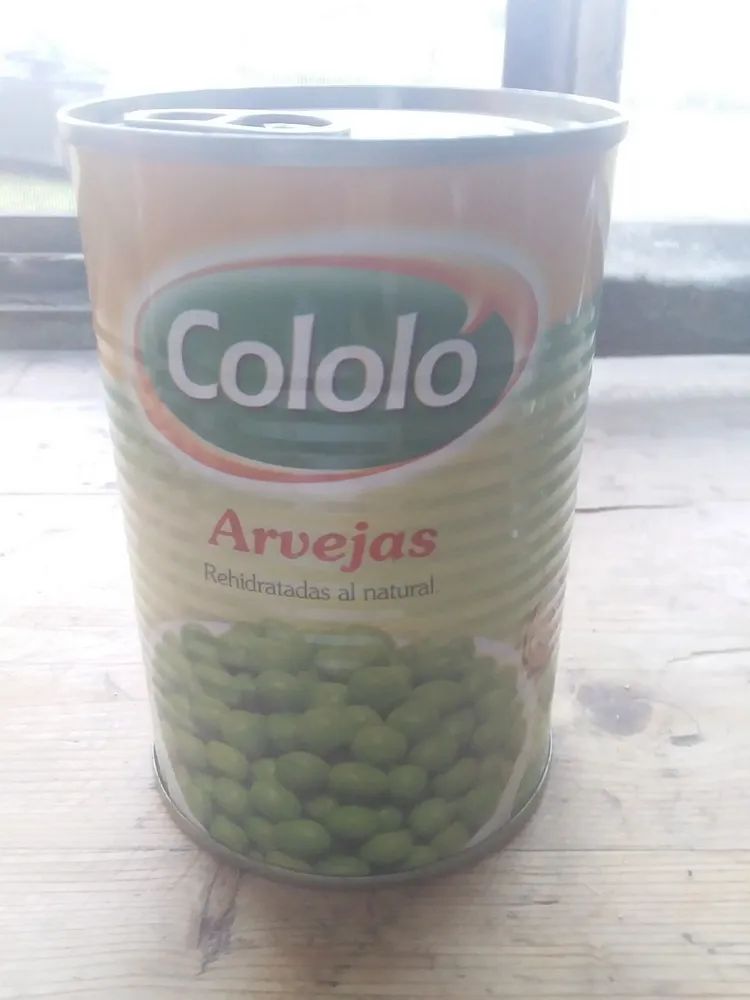 Arvejas rehidratadas al natural