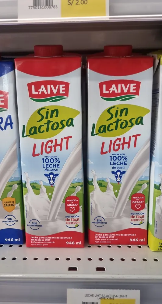 Leche UHT S/Lactosa Light Laive x 946Ml