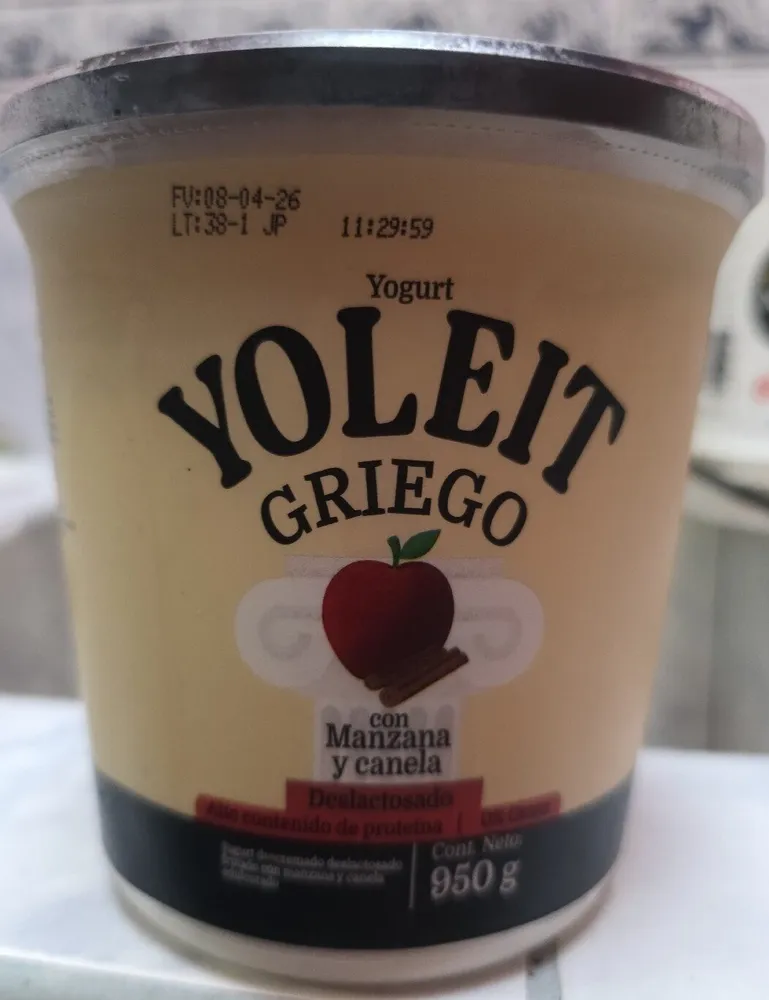 Yogurt Yoleit Griego Con Manzana Y Canela