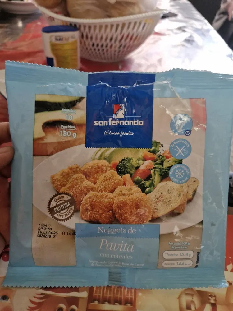 Nuggets de pavita con cereales