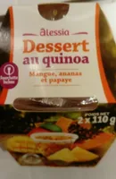 Dessert au quinoa, mangue, ananas, papaye