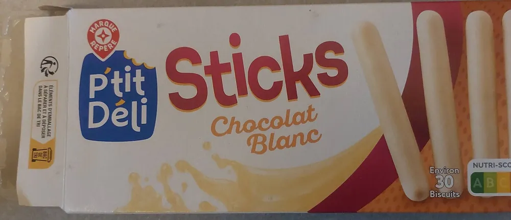 Sticks chocolat blanc