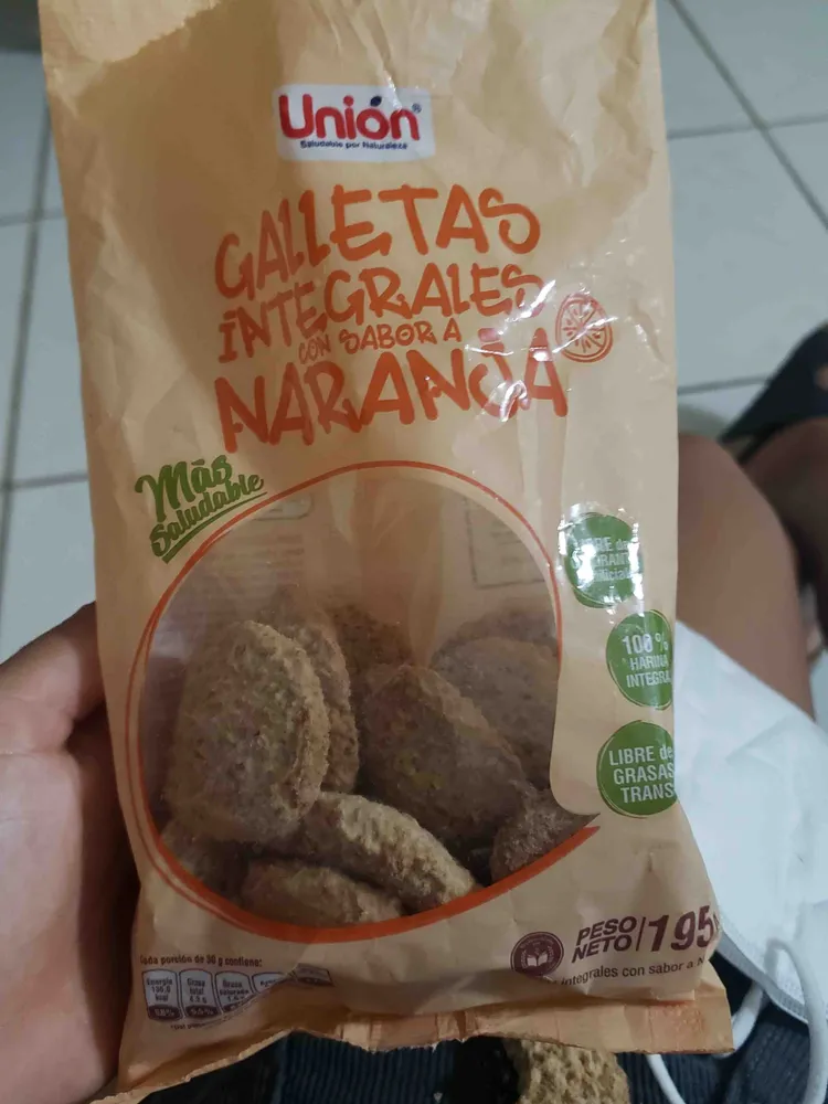 union  galletas integrales con sabor a naranja