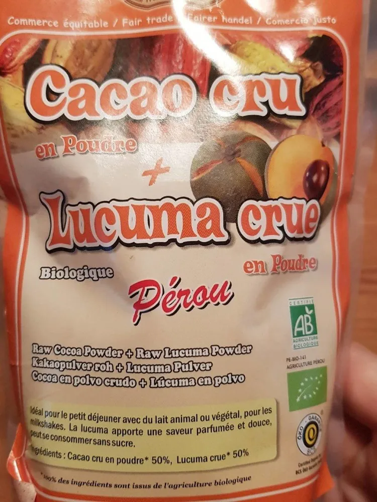 Cacao cru + Lucuma crue en poudre