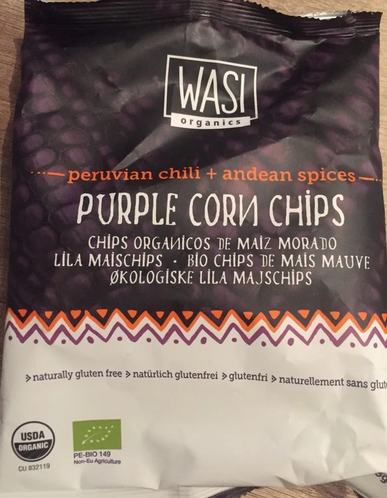 Chips De Maïs Mauve Quinoa Sésame épices Bio 75G Wasi Organics