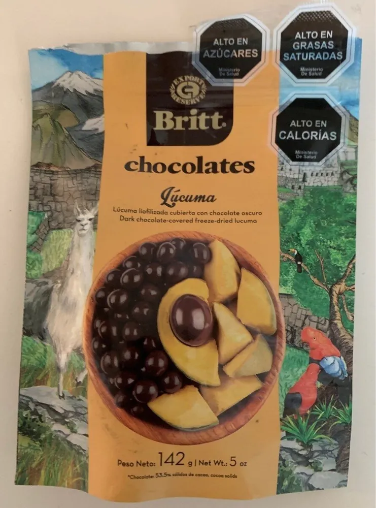 Britt chocolates Lúcuma