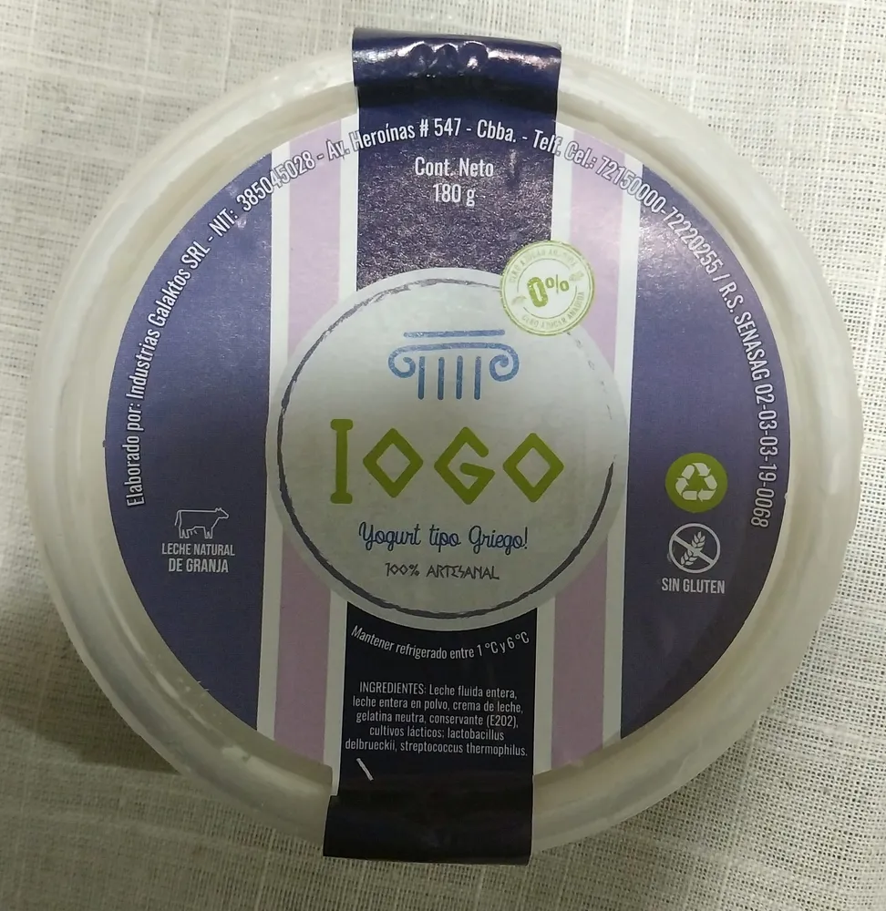 Yogurt tipo Griego Sin Azúcar Añadida