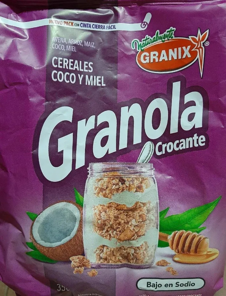 Granola Granix (cereales, coco y miel)