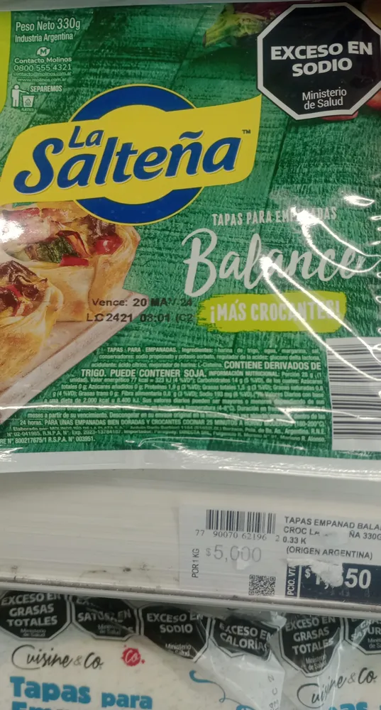 Tapa de empanada la salteña balance