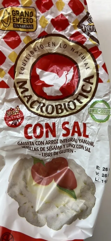 Galleta con arroz integral Yamani, semillas de sésamo y lino con sal